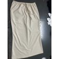 thumbnail image 5 of Linen Flared Maxi Skirt with Back Slit - Elastic Waist Drawstring Long Flowy Ankle-Length Skirt, 5 of 8