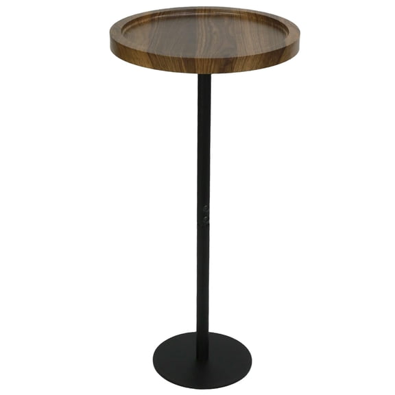 ManyFun 11.81" Small Round Side Table Cocktail Drink Table Accent Table for Living Room Walnut
