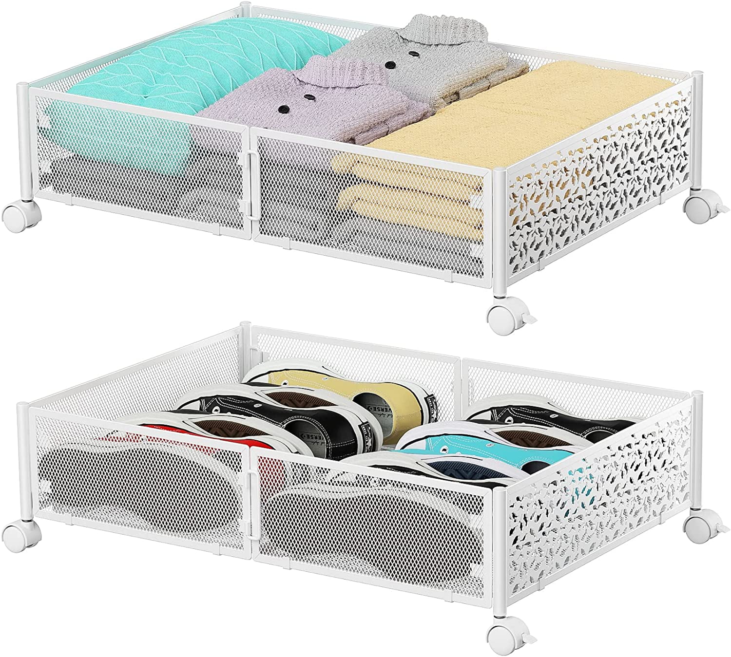 Under bed shoe sale storage on wheels