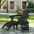thumbnail image 5 of Hidpriva Outdoor Folding Adirondack Chair with Cup Holder, HDPE Weather Resistant Fire Pit Chair, Black(Set of 2), 5 of 7