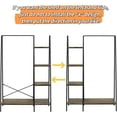 thumbnail image 7 of Rustic Clothes Rack, Clothing Rack for Hanging Clothes Heavy Duty Garment Rack with 5 Wood Shelves Freestanding Portable Closet Organizer for Bedroom/Entryway/Boutiques，Matte Black, 7 of 7
