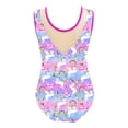 thumbnail image 4 of Yeahdor Combinaisons de Gymnastique Sans Manches pour Filles, une Pièce, Strass Pailletés, Col Rond, Costume de Ballerine, Rose Vif 14, 4 of 5