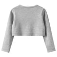 thumbnail image 6 of BXJX Girls Cropped Cardigans, Long Sleeve School Open Front Knitted Kids Fall Shrugs Gray Size 7-8 T, 6 of 7