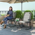 thumbnail image 2 of Outsunny Ensemble de 3 Chaises Berçantes Pliables pour Patio, Gris Pâle, 2 of 10