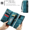 thumbnail image 6 of Feishell Durable 2-In-1 Magnetic Detachable Wallet Case for Samsung Galaxy S20+,for Women Men,Premium PU Leather Zipper Pocket Flip Multi Card Slots Purse Phone Case with Wrist Strap,Green, 6 of 9