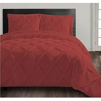 Cloud Fino Soft Luxurious 3-Piece Pinch Pleated Pintuck Decorative 100% Egyptian Cotton 500 TC Duvet Set with Zipper (Set Include 1 Pinch Duvet Cover & 2 Pinch Pillowshams)(Burgundy!!King)