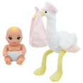 thumbnail image 5 of Magic Nursery: 8" Special Delivery Set - Pink - Posable Newborn Baby Doll, Large Plush Stork, Bottle, Hard Body, New Adventures, Toddler & Kids Age 2+, 5 of 6