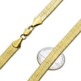 thumbnail image 2 of 9mm Large 14k Yellow Gold Plated Flat Herringbone Chain Necklace, 30 inches + Gift Box, 2 of 7