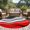 thumbnail image 5 of Red Grey Ombre Large Area Rugs for Bedroom Living Room, Soft Non Slip Carpet Bedside Rug, Modern Abstract Moire Art Geometric Round Floor Cover Kitchen Accent Rug 7' for Dining Room/Office, 5 of 9