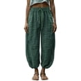 thumbnail image 2 of Delayuji Womens Pant Baggy Elastic Waistband With Patch Pockets Loose Slimming Pants Bloomers Summer Trendy, 2 of 7