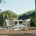 thumbnail image 2 of Pemberly Row 24" Rope Barrel Back Patio Dining Chairs Set of 2 in Optic White, 2 of 9
