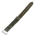thumbnail image 3 of 22mm Retro Green Crazy Horse Leather Strap Silver Buckle Leather Watch Band With Double Sides Leather Watch Strap, 3 of 6