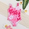 thumbnail image 2 of Confree For Girls Summer Swimwear Graphic Print Bathing Suits Holiday Casual Breathable Little Girls Swimsuit Size 4-5 Years Pink, 2 of 8
