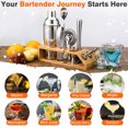 thumbnail image 2 of Yeacher 10pcs Bar Cocktail Set Drink Making Shaker Kit Stainless Mixer Making Gift with Bamboo Rack, 2 of 8