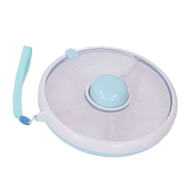 Rotating Snack Box Snack Rotating Container With Lid 5 Compartment Dispenser Damp Proof Sealed Portable Kids Fruit Rotating Holder for Lunch Food