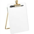 thumbnail image 2 of U Brands Glass Dry-Erase Desktop Easel, Tempered Glass, Gold Metal Stand, Removable Clip, White, 2 of 5