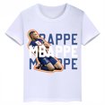 thumbnail image 3 of Camiseta de algodón blanca con estampado de Mbappé para niños, camisetas deportivas informales de verano de manga corta para niños y niñas, 3 of 5