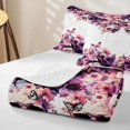 thumbnail image 4 of Homewish Gothic Skulls Quilt King for Boys Girls, Watercolor Butterfly Wildflower King Coverlet Set, 3-Piece, 4 of 7