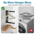 thumbnail image 5 of Hanger Organizer Stacker, Magnetic Hanger Holder, Extendable Hanger Storage Rack for Washing Machine Closet Laundry Room, 5 of 8