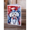 thumbnail image 2 of Bichon Frise Patriotic American Greeting Cards Pack of 8 7 in x 5 in, 2 of 3