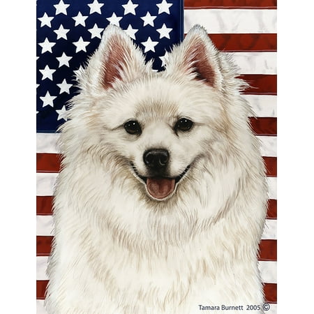 American Eskimo - Best of Breed Patriotic II Garden Flags