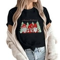 thumbnail image 6 of Fesfesfes Christmas Tshirt for Women Loose Printed Tops Short Sleeve Shirt Round Neck Pullover Tops, 6 of 9