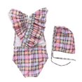 thumbnail image 1 of 2-8y Girls Swimwear One Piece Children's Swimsuit With Hat R, 1 of 5