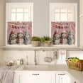 thumbnail image 4 of Pink Christmas Kitchen Curtains and Valances Set, Snowman Socks Candy Rod Pocket Window Valance 18 Inch Window Curtain Panels for Living Room Bedroom Laundry, 27.5x24in, 3 Pieces, 4 of 7