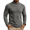 thumbnail image 2 of FSYBOA Men's Crewneck Sweaters Size L, Knitted Comfortable Casual Long Sleeve Pullover Tops Gray, 2 of 7