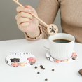 thumbnail image 6 of Pofeuu Baker Gnome Print Leather Coasters Set of 6, Round Cups Mugs Mat Pad for Home Kitchen Heat Resistant Drink Coasters,Round Shape, 6 of 7