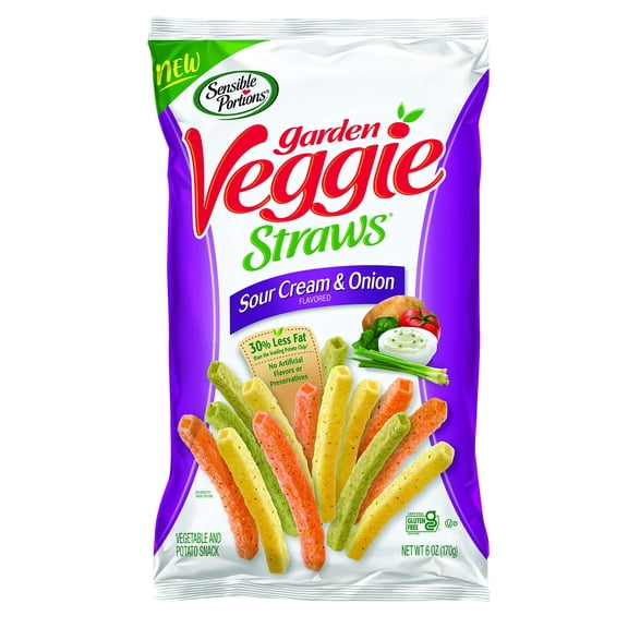 Sensible Portio - Wholesome Sour Cream and Onion Veggie Straws - 6 OZ, Case of 6