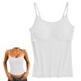 thumbnail image 5 of Ladies Camisole Tops with Built in Padding Adjustable Thin Straps Light Fabric Sleeveless Shirts for Daily Unlined Outer Wear Tank (White,2XL), 5 of 8