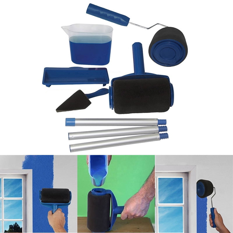 8 Pcs/Set Multifunctional Paint Roller Pro Kit Painting Supplies for Home Improvement
