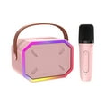 thumbnail image 1 of TFixol Haut-Parleur Karaoké Bluetooth Portable avec Micro Sans Fil, Son HD 6 W, Spectacle de Lumières RVB, Design Compact pour la Maison et l'Extérieur, Modèle P3, Micro Simple Rose., 1 of 6