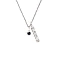 thumbnail image 2 of Delight Jewelry Crystal Black Channel Drop Silvertone Believe Faith Prayer Hope Bar Charm Necklace, 23", 2 of 4