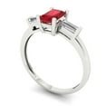 thumbnail image 2 of Three-Stone Engagement Ring for Women - 0.8ct Simulated Ruby in 14K White Gold Promise Ring, 2 of 6