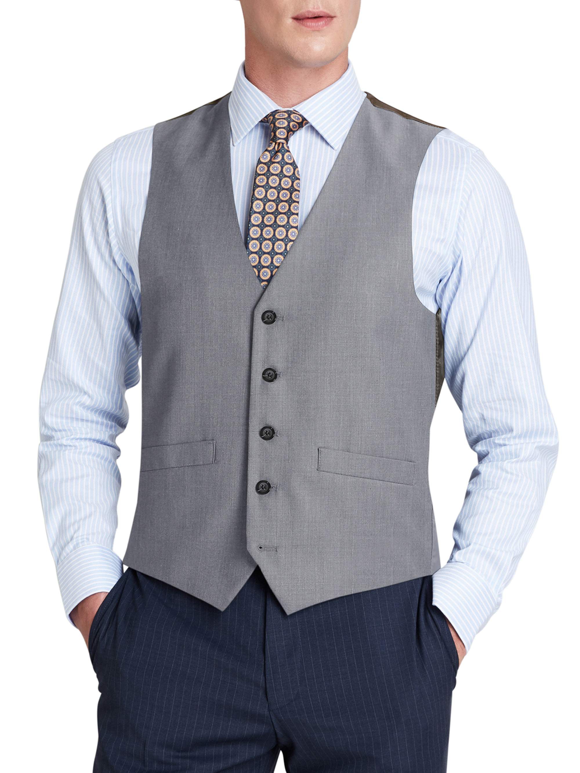 Men's Single Breasted Vest Wool Dress Vest Formal Suit Vest Waistcoat ...