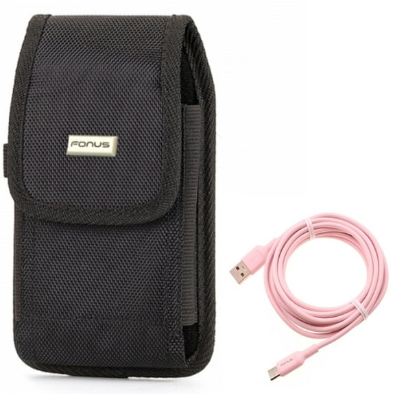 Case Belt Clip w 10ft Long USB-C Cable for Samsung Galaxy S22 Ultra,S21,S21 Ultra,S21 Plus,Ultra S20 Plus,S20 Fan Edition,Fan FE 5G - Swivel Holster Rugged, Pink Charger Cord Power Wire