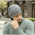 thumbnail image 2 of 2 Pieces Winter Warm Hat Scarf Set Knit Thick Beanie Scarves Knitted Cap for Men, 2 of 11