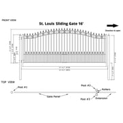 ALEKO Garden Yard Steel Single Sliding 16 Gate St. Louis Style with Gate Opener