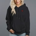thumbnail image 5 of Women's 330g 100% Cotton Red Heart Pattern Design Hoodie, 5 of 16