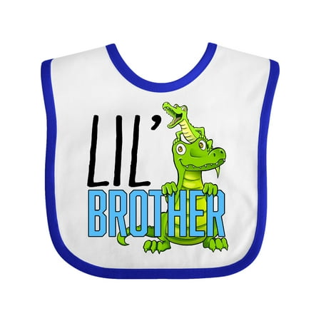 

Inktastic Lil Brother with Cute Green Alligators Gift Baby Boy or Baby Girl Bib