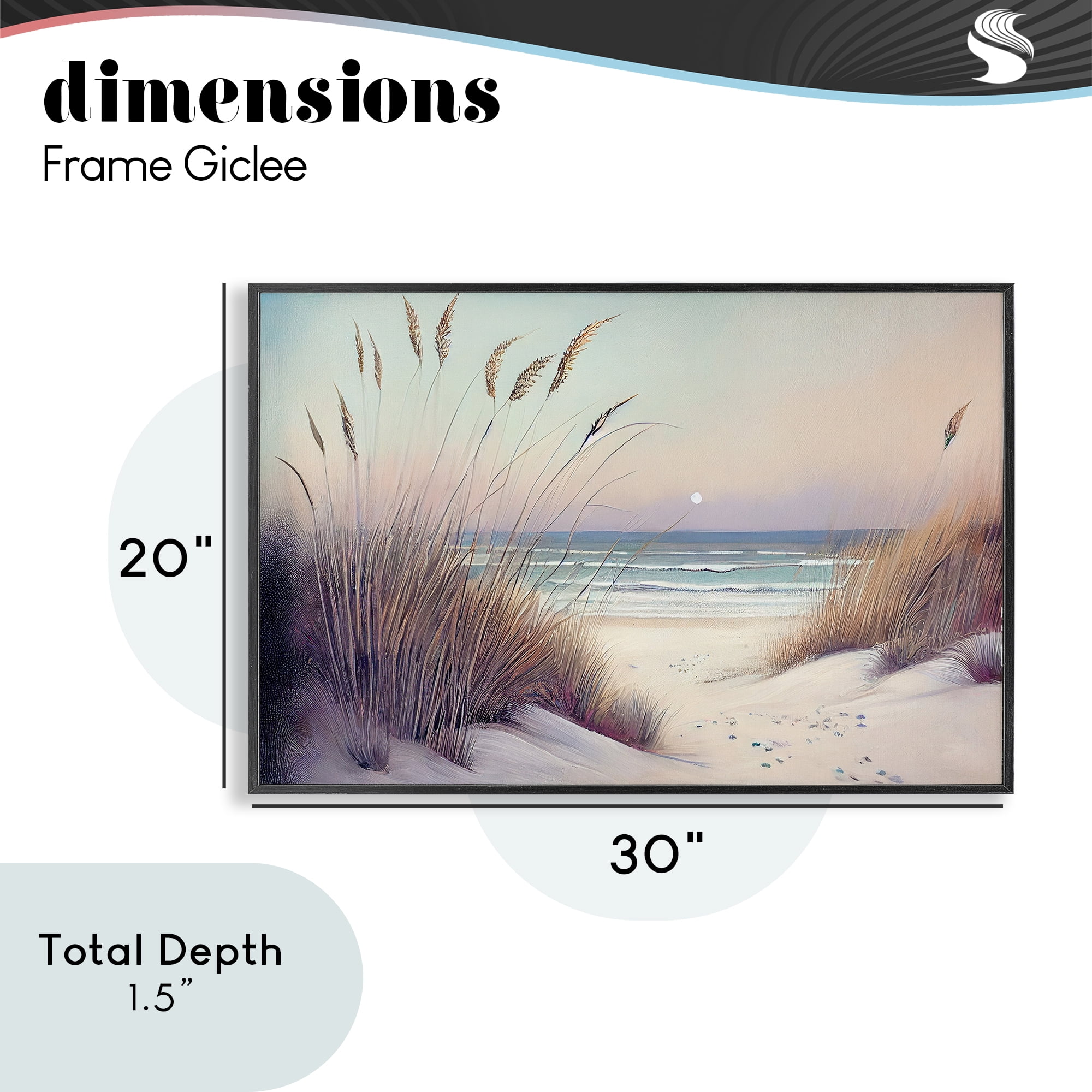 Euphoria Beach Dunes View Black Framed Giclee Art, design by Sasha