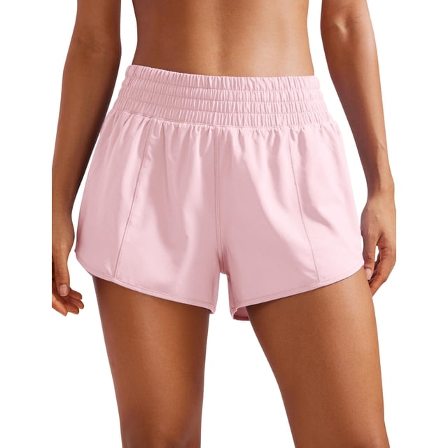 Shorts CRZ YOGA Cintura Alta Tiro Alto 6 cm de Entrepierna Secado Rápido Rosa S