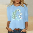thumbnail image 2 of Women's Christmas Crop Sleeve T Shirt: Snowman Pattern Shirt Merry Christmas T Shirt Christmas Top, 2 of 4