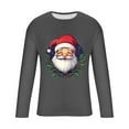 thumbnail image 4 of Brondbend Casual Clothes for Men Christmas Mens Shirt Long Sleeves Crewneck Pullover Print Stylish Blouse Loose Fit Going out Clothes Dark Gray, 4 of 4