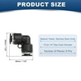 thumbnail image 2 of Uxcell 6 Pcs Conector de Unión en Ángulo para Conexión Rápida, Adaptador de Reductor de Tubo OD de 1/4" para Conexión de Sistema Neumático, Negro, 2 of 6