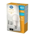 thumbnail image 1 of Great Value 60W A19 Soft White LED bulbs 4-pack, 1 of 3