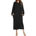 thumbnail image 2 of SWSMCLT Women's Zip Up House Coat Long Robe Long Sleeve House Coat Sleepwear Fall Zipper Pocket Soft Spring Stretchy Black Medium, 2 of 4
