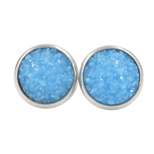Pendientes Gotas Minnieouse de acero inoxidable Galvanoplastia fina Superficie lisa Azul AP009493-16B